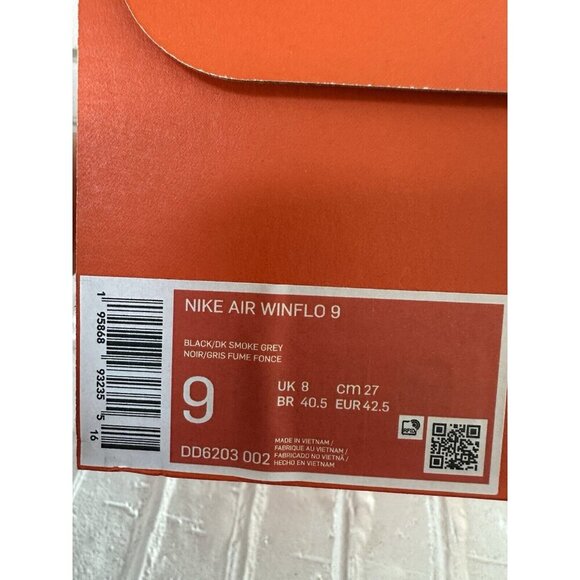 Nike Air Running Shoes Mens 9 Black Winflo 9 Sneakers‎ - Picture 15 of 15